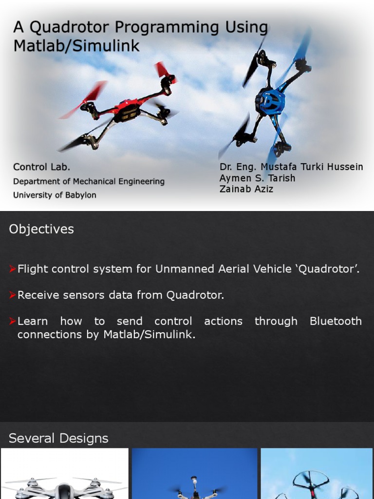 Flight Control System Design and Experiments Using a Parrot Mambo Mini ...
