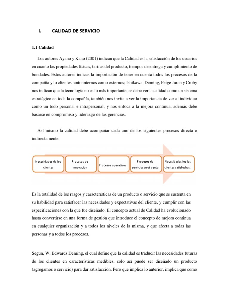 Definición y Concepto de Calidad de Servicio | PDF | Cliente | Calidad ...