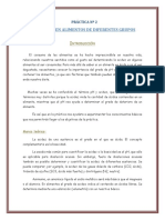 Acidez y PH en Alimentos de Diferentes Grupos