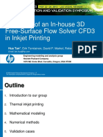 Validation of An In-House 3D Free-Surface Flow Solver CFD3 in Inkjet Printing
