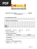 Human Resources Department Corporate Office: Bangalore: 1. Full Name in Block Letters