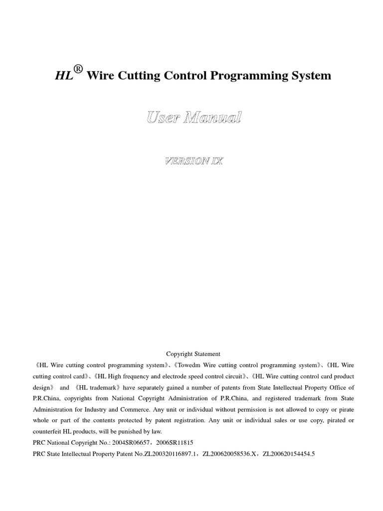 Wire Cutting Control Programming System | PDF | Menu (Computing ...