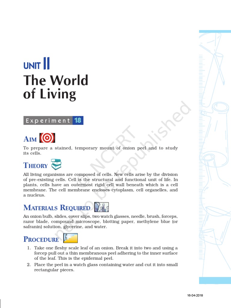 CBSE Science Lab Manual Class 9 Module 3 PDF Tissue (Biology