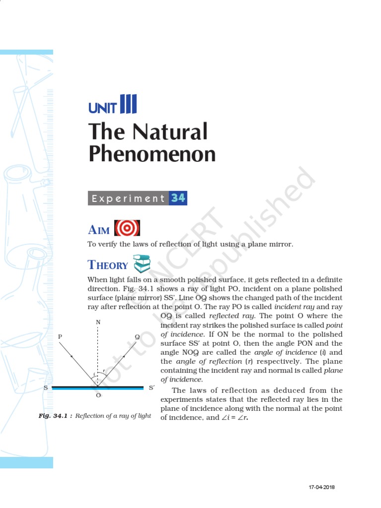 CBSE Science Manual Class 10 Module 4 PDF Lens (Optics) Mirror