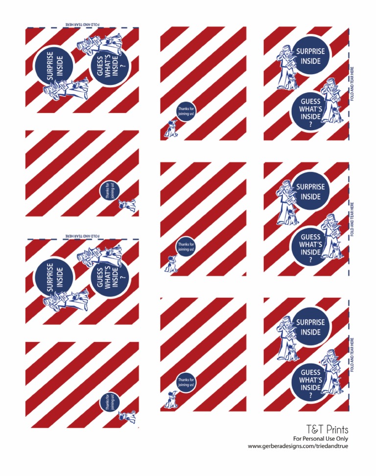 Printable Cracker Jack Envelopes | PDF