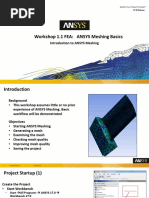 Mesh Intro 17.0 WS1.1 Workshop Instructions FEA ANSYS WB Meshing Basics PDF