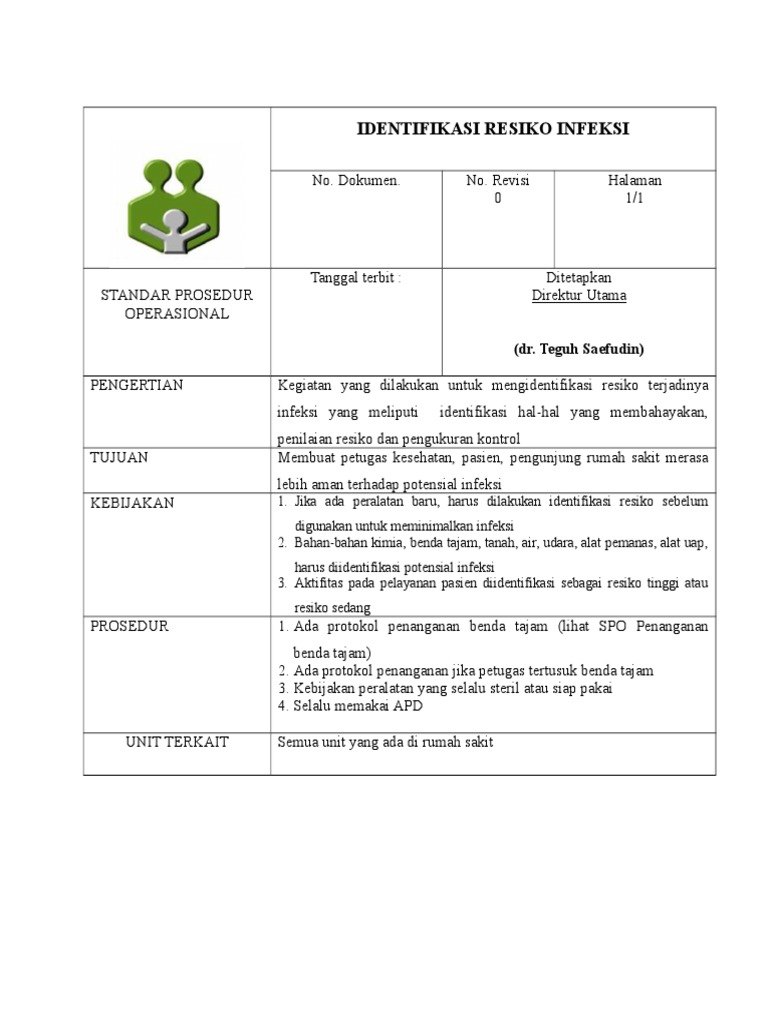 Identifikasi Risiko Infeksi di Rumah Sakit | PDF | Sains & Matematika