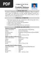 Touhidur Rahman: Curriculum Vitae OF