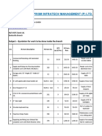 Prism Infratech Management (P) LTD.: Subject:-Quotation For Work To Be Done Inside The Branch