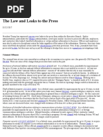 CRS Report - The Law and Leaks to the Press