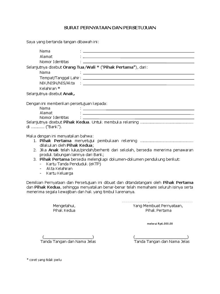 Contoh Surat Persetujuan Penduduk