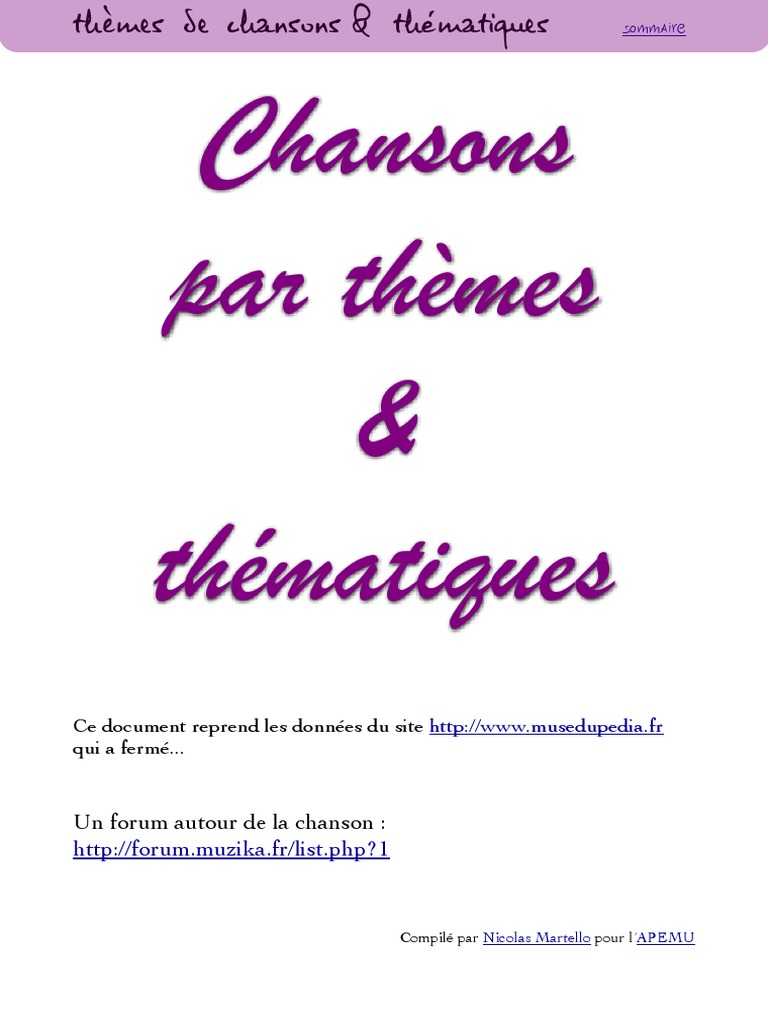 Chansons A Themes Pdf Poesie Tauromachie