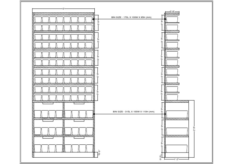 Bin Size Dimensions for Storage Units | PDF