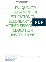Total Quality Management in Education in Secondary and Higher Secondary Education Institutions (WWW - Writekraft.com)