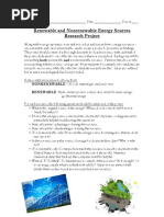 Renewable Nonrenewable Resources Poster Project Guidelines