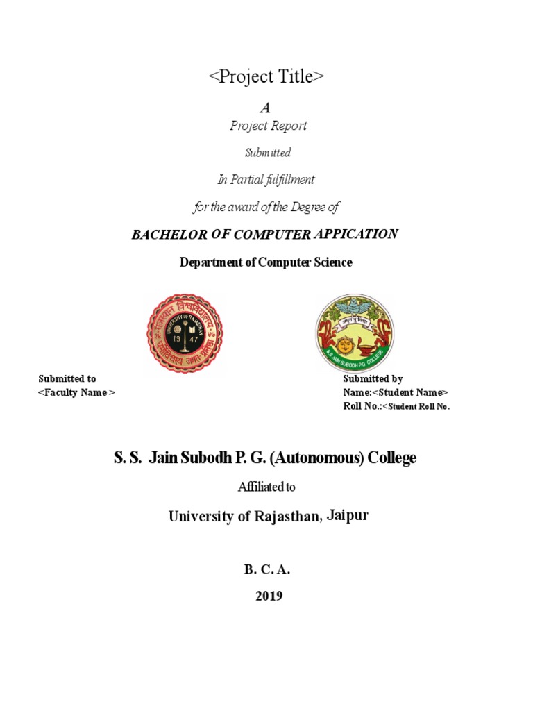 BCA Project Report Format | PDF
