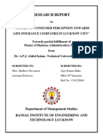 Research Report: Department of Management Studies Bansal Institute of Engineering and Technology Lucknow