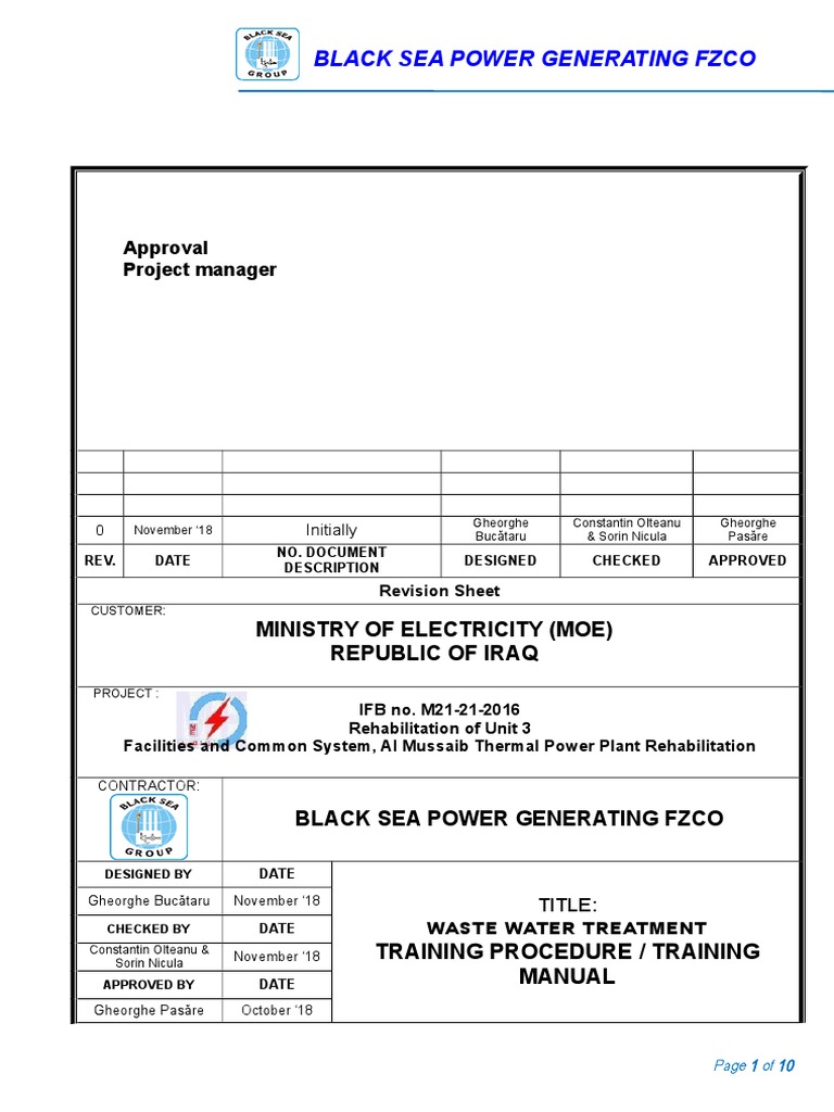 Wastewater Treatment Training Manual | PDF | Sewage Treatment | Wastewater