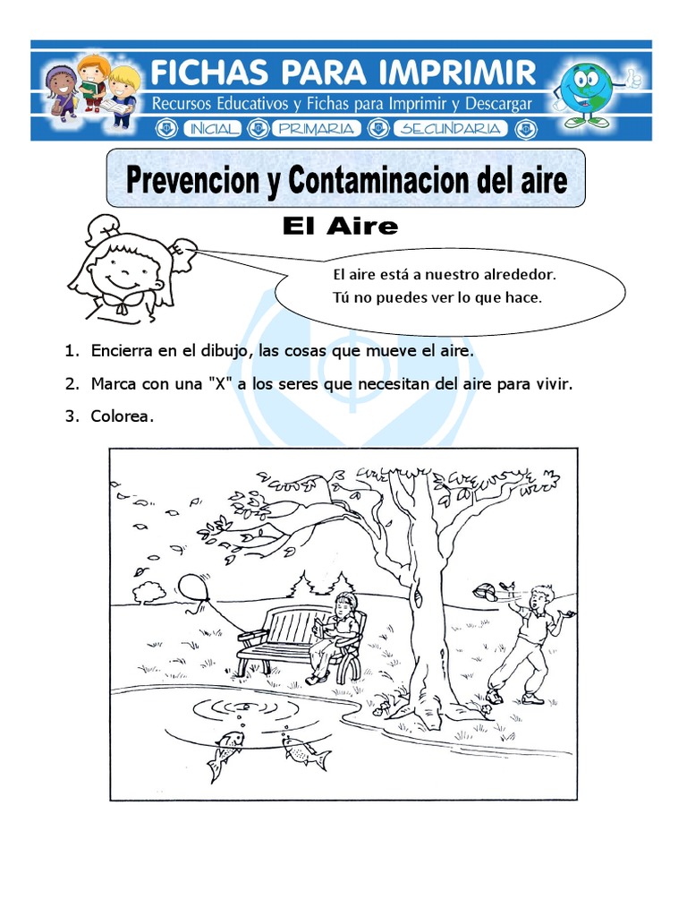 Ficha de Prevención y Contaminacion Del Aire para Primaria PDF