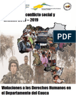 INFORME ESPECIAL. Impacto Del Conflicto Social y Armado en El Departamento Del Cauca 2018 2019. Violaciones A Los Derechos Humanos en El Departamento Del Cauca