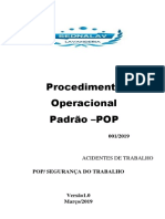 Pop Acidente de Trabalho - Trajeto - Exposição Á Material Biológico Sednalav 2019