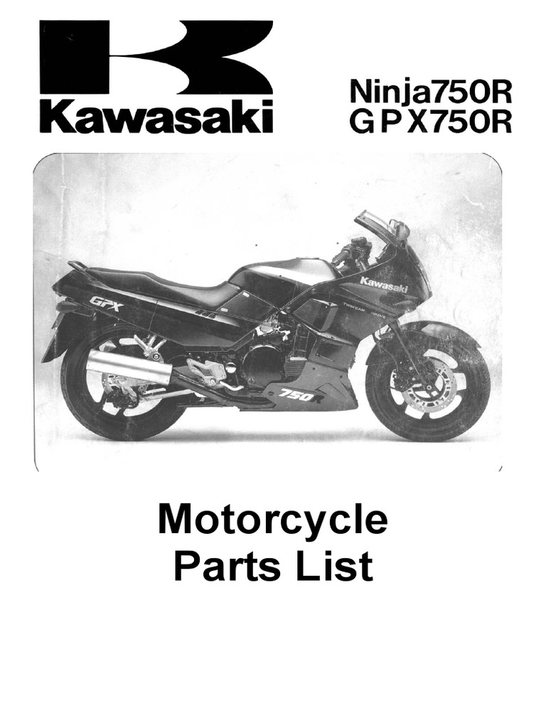 Kawasaki GPX750R Parts Manual PDF | PDF | Screw | Carburetor