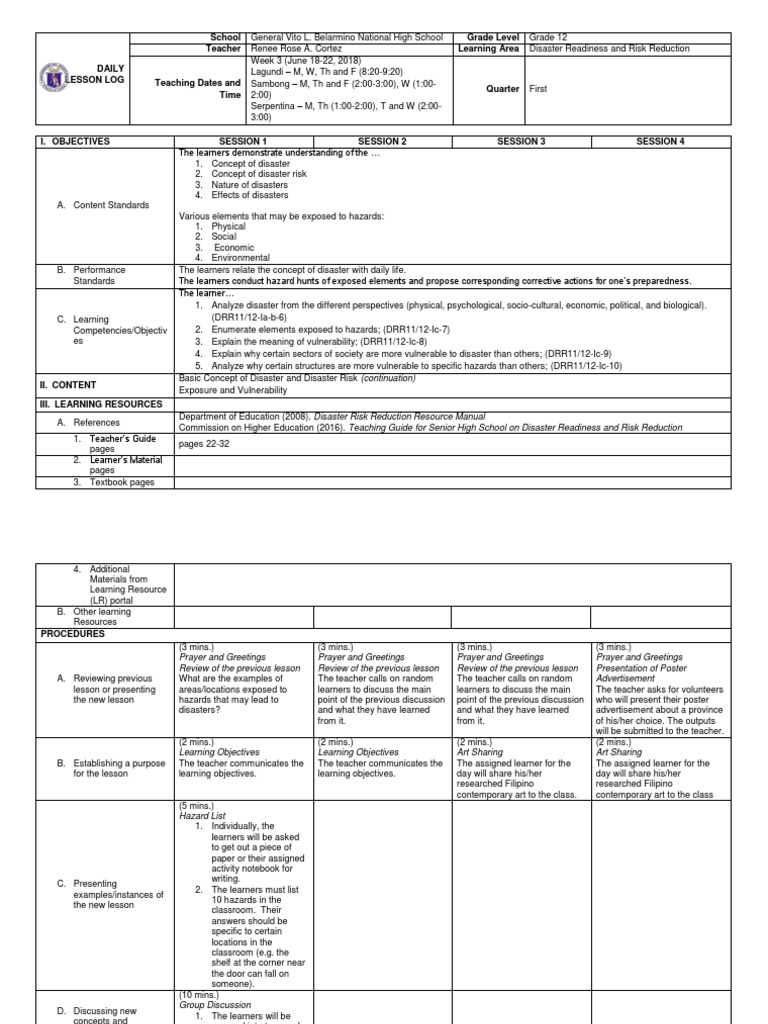 Drrr Week 2 Pdf Hazards Teachers
