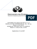 Informe de seguimiento a la resolución n° 38 - 2005