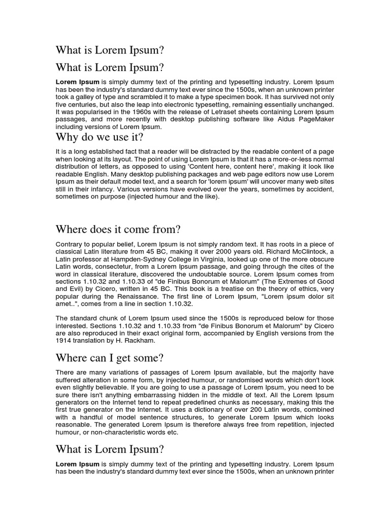 What Is Lorem Ipsum? What Is Lorem Ipsum? | PDF | Text