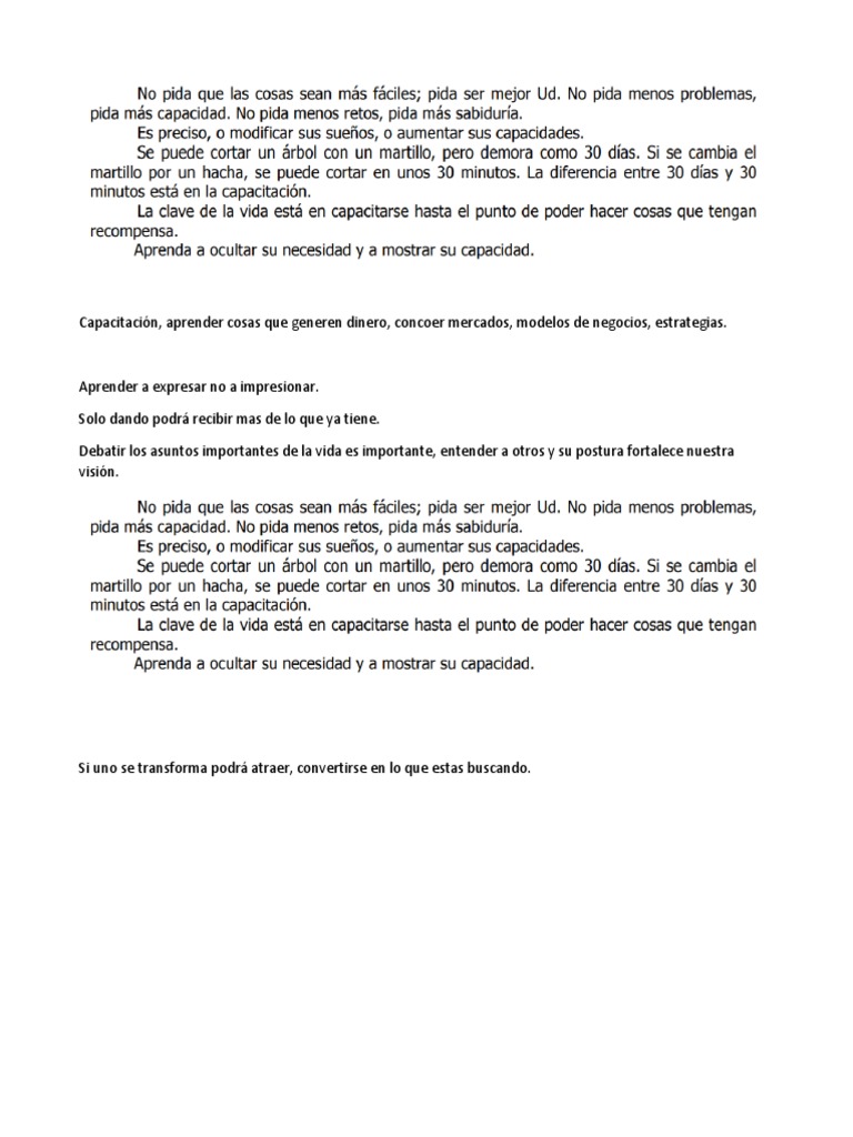 Resumen Citas de Jim Rohn | PDF | Crecimiento personal y profesional ...