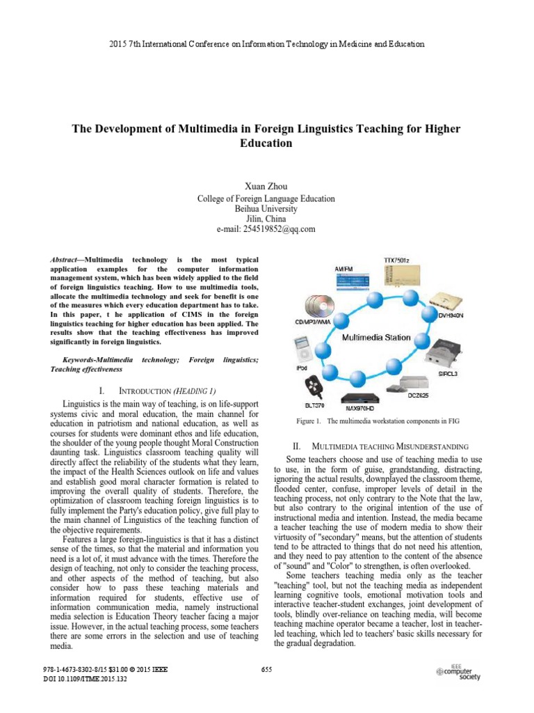 The Development of Multimedia in Foreign Linguistics Teaching For ...
