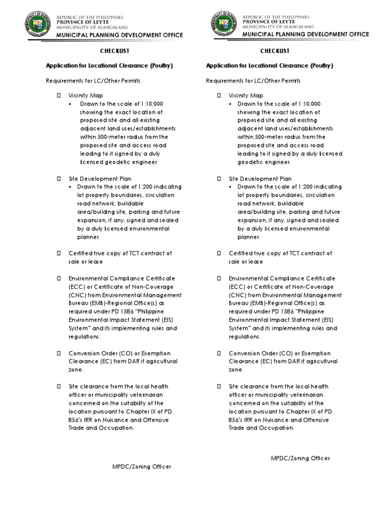 Locational Clearance Poultry | PDF | Zoning | Environmental Impact ...
