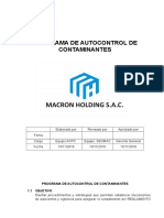 Programa Autocontrol de Contaminantes