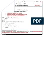 Assignment No. 2 Semester: Spring 2019 Total Marks: Due Date