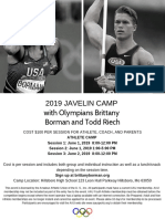 2019 Javelin Camp With Olympians Brittany Borman and Todd Riech