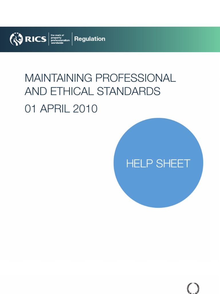 RICS Professional and Ethical Standards | PDF | Conflict Of Interest ...