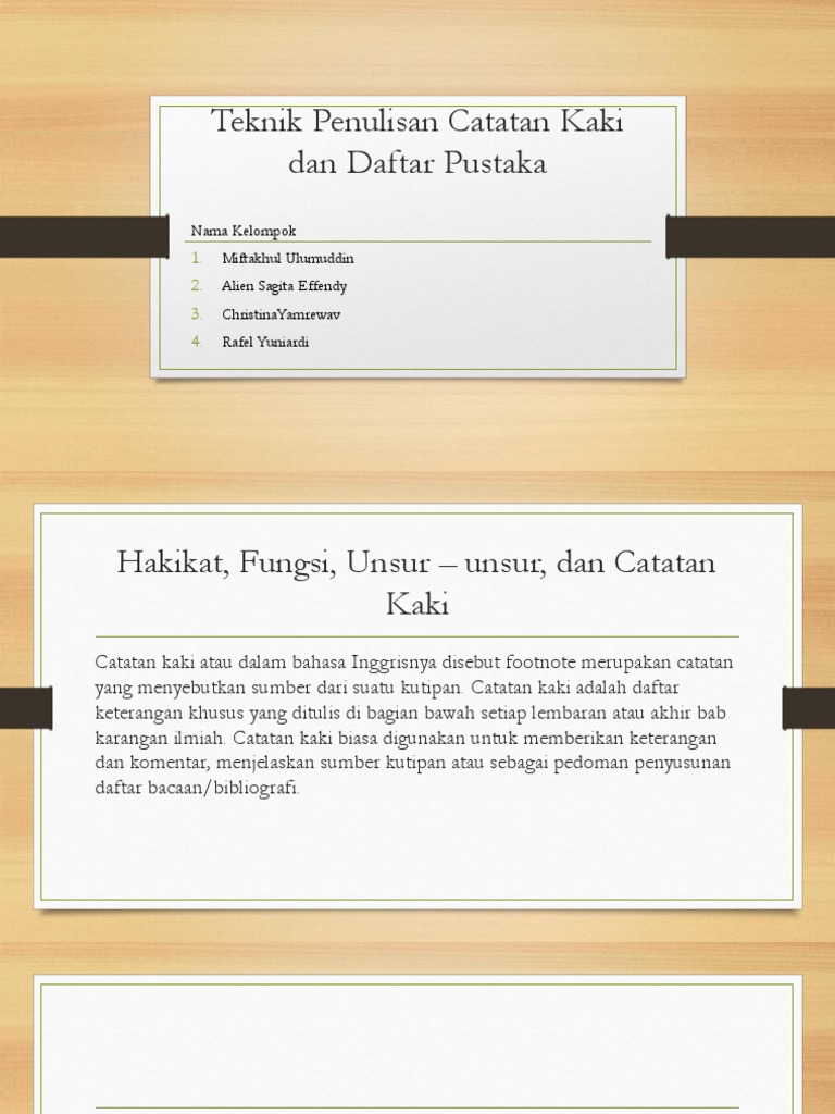 Aturan Penggunaan Catatan Kaki