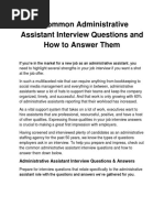 9 Common Administrative Assistant Interview Questions and Answers