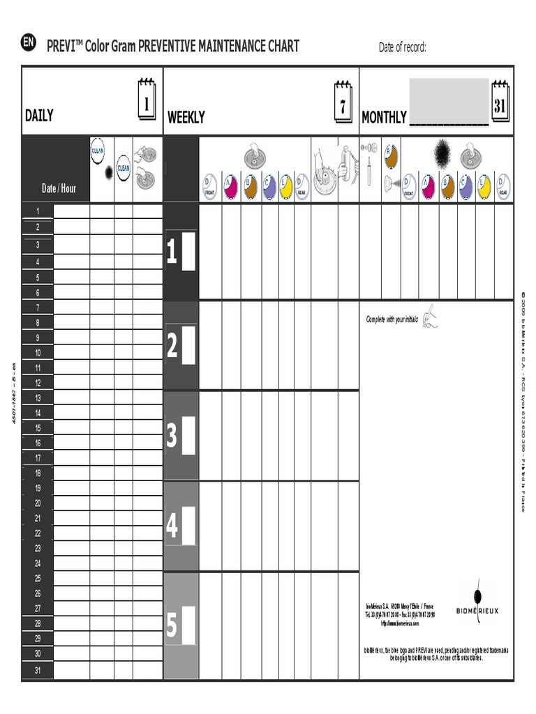 Biomerieux Previ - Maintenance Chart | PDF