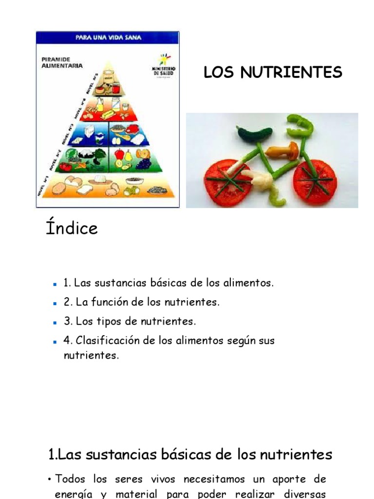 Clasificación de alimentos y nutrientes | PDF | Nutrientes | Carbohidratos