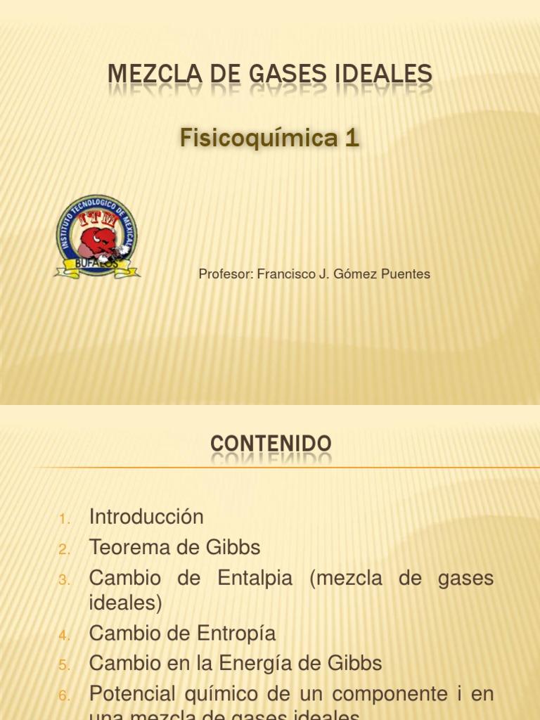 Entalpía en Mezclas de Gases Ideales | PDF | Gases | Entalpía