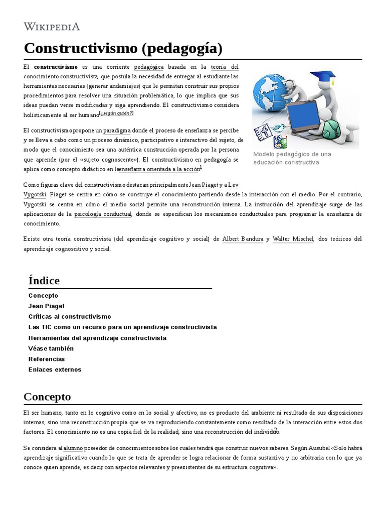 Constructivismo (Pedagogía) | PDF | Constructivismo (filosofía de la ...