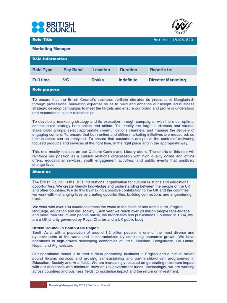 Role Profile | PDF | Marketing Strategy | Marketing