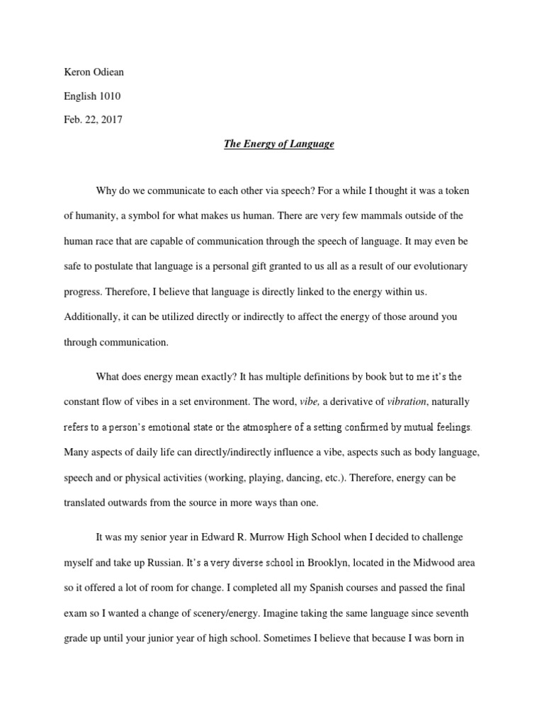 The Energy of Language and Identity | PDF | English Language ...