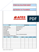 Foundation Calculation Sheet: Title Description