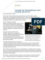 ConJur - Preventiva Pode Ser Decretada Por Meio de Cautelar Inominada PDF