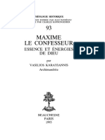 Vasilios Karayiannis - Maxime Le Confesseur_ Essence Et Energies de Dieu (Theologie Historique 93) (1993)