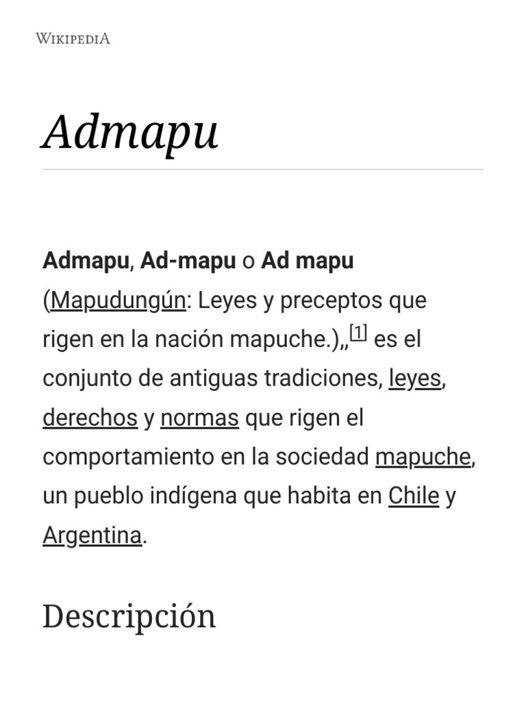 Admapu - Wikipedia, La Enciclopedia Libre | PDF