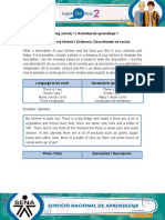 Learning Activity 1 / Actividad de Aprendizaje 1 Evidence: Describing My Kitchen / Evidencia: Describiendo Mi Cocina