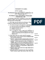Government of Zambia Statutory - Instrument'No: 2'of2002 The Minimum Wages and Conditions of Eîi1Ployment Act